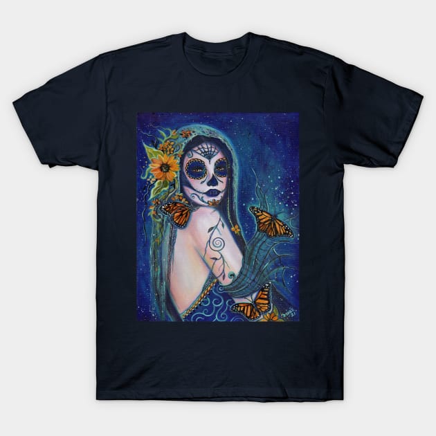 Day of the dead art breaking free by Renee Lavoie T-Shirt by ReneeLLavoie